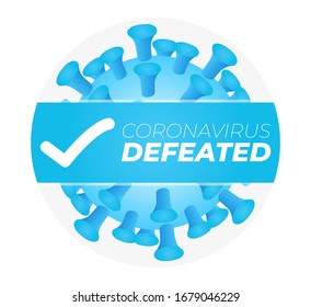 Coronavirus Defeated Illustration Sticker Badge
