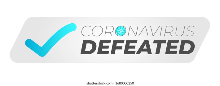 Coronavirus Defeated Illustration Sticker Badge