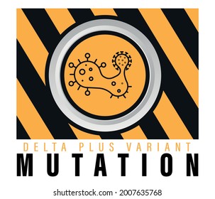 Coronavirus delta plus variant background. Mutation concept.

