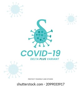delta de Coronavirus más variante, diseño de ilustración vectorial
