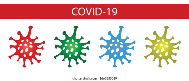 coronavirus in different colors, vector illustration