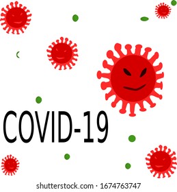 Coronavirus de diferentes tamaños, personajes de dibujos animados