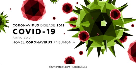 Doença por coronavírus 2019 Covid-19, pneumonia por coronavírus de Wuhan Novel, infecção por vírus SARS-CoV-2, forma 3d de célula para o perigo epidêmico Influenza respiratória por patógenos da China, placas pandêmicas, vetor EPS10