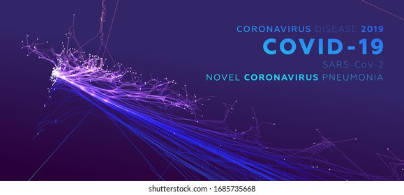 Coronavirus disease 2019 COVID-19, Wuhan Novel coronavirus pneumonia, SARS-CoV-2 virus infection cell 3d shape for epidemic danger China pathogen respiratory influenza, pandemic placards, EPS10 vector