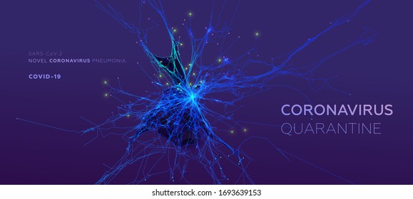 Coronavirus disease 2019 COVID-19, Wuhan Novel coronavirus pneumonia, SARS-CoV-2 virus infection cell 3d shape for epidemic danger China pathogen respiratory influenza, pandemic placards, EPS10 vector