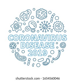 Coronavirus Disease 2019 outline round vector concept illustration