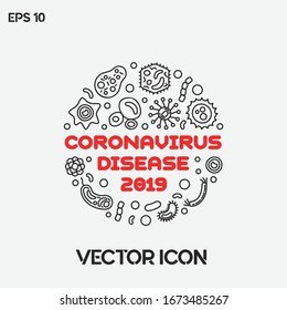 "Coronavirus Disease 2019" vector icon illustration. Ui/Ux. Premium quality.