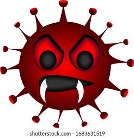 Coronavirus disease bacteria with angry eyes