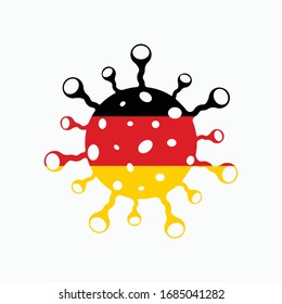 Coronavirus disease (COVID-19) German Flag Social Awareness Vector Illustration. 2019-nCov / 2019 Novel Corona Virus Awareness Flag Design Vector Template