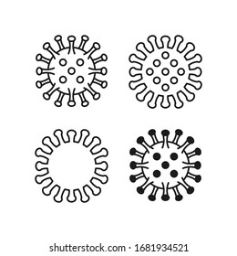 Coronavirus disease COVID-19 infection flat line icon set. Vector illustration.