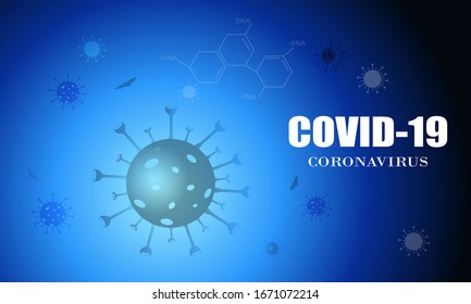 Coronavirus disease COVID-19 infection medical. Respiratory influenza covid virus cells. New official name for Coronavirus disease named COVID-19, vector illustration