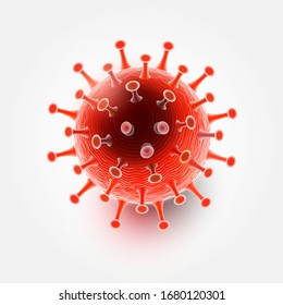 Coronavirus Disease COVID-19 Infection Medical Isolated. China Pathogen Respiratory Influenza Covid Virus Cells. New Official Name For Coronavirus Disease Named COVID-19, Vector Illustration