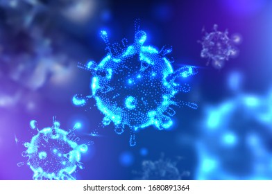 Coronavirus disease COVID-19 infection medical isolated. China pathogen respiratory influenza covid virus cells. Chinese coronavirus COVID-19 under the microscope. vector illustration