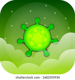 Coronavirus disease COVID-19 infection medical isolated. China pathogen respiratory influenza covid virus cells. New official name for Coronavirus disease named nCoV19, vector illustration

