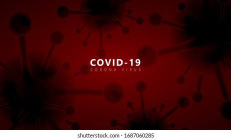 Coronavirus disease COVID-19 infection medical red vector background,coronavirus warning medical background,wuhan china illness 2020 virus cell background