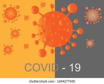 Coronavirus disease COVID-19 infection medical isolated. China pathogen respiratory influenza covid virus cells. , vector illustration.