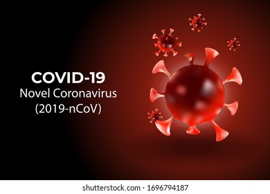 Coronavirus disease COVID-19 infection medical isolated. respiratory influenza covid virus cells vector illustration