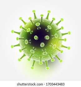 Coronavirus disease COVID-19 infection medical isolated. China pathogen respiratory influenza covid virus cells. New official name for Coronavirus disease named COVID-19, vector illustration