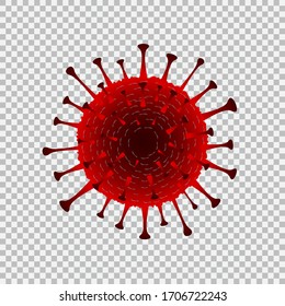 Coronavirus disease COVID-19 infection medical. Vector illustration of pandemic virus on a transparent background.