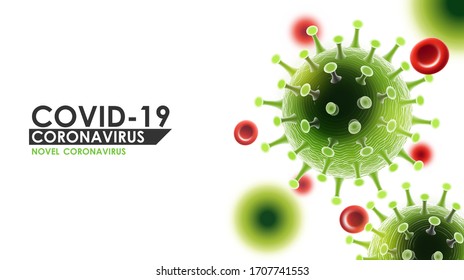 Coronavirus disease COVID-19 infection medical with typography and copy space. New official name for Coronavirus disease named COVID-19, pandemic risk background vector illustration