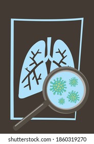 Coronavirus disease COVID-19 infection medical in lungs of X-rays. Vector illustration