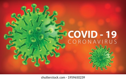 Coronavirus disease COVID-19 infection medical isolated. China pathogen respiratory influenza covid virus cells. New official name for Coronavirus disease named COVID-19, vector illustration