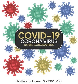 Coronavirus disease COVID-19 infection medical with typography and copy space. New official name for Coronavirus disease named COVID-19, pandemic risk background vector illustration