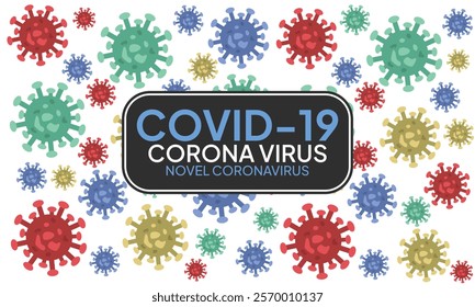 Coronavirus disease COVID-19 infection medical with typography and copy space. New official name for Coronavirus disease named COVID-19, pandemic risk background vector illustration