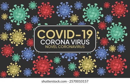 Coronavirus disease COVID-19 infection medical with typography and copy space. New official name for Coronavirus disease named COVID-19, pandemic risk background vector illustration