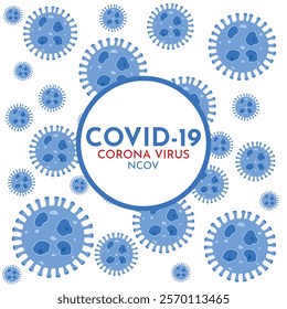 Coronavirus disease COVID-19 infection medical with typography and copy space. New official name for Coronavirus disease named COVID-19, pandemic risk background vector illustration