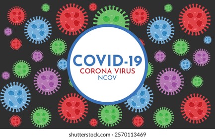 Coronavirus disease COVID-19 infection medical with typography and copy space. New official name for Coronavirus disease named COVID-19, pandemic risk background vector illustration