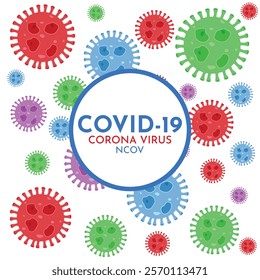 Coronavirus disease COVID-19 infection medical with typography and copy space. New official name for Coronavirus disease named COVID-19, pandemic risk background vector illustration