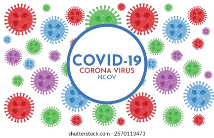 Coronavirus disease COVID-19 infection medical with typography and copy space. New official name for Coronavirus disease named COVID-19, pandemic risk background vector illustration