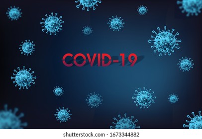 Coronavirus disease COVID-19 infection vector backgroud. Floating illness respiratory influenza covid virus cells. Dangerous ncov corona virus, pandemic risk background design.