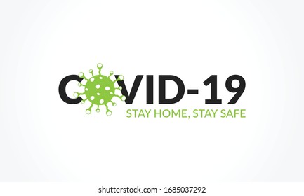 Coronavirus disease (COVID-19) Social Awareness Design. 2019-nCov / Novel Corona Virus Awareness Logo Typography Vector Template