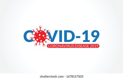 Coronavirus disease (COVID-19) Typography Design. 2019-nCov / 2019 Novel Coronavirus Logo Typography Vector Template