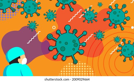 Coronavirus. Coronavirus disease COVID-19. Vector virus.  Viruses background