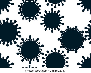 Coronavirus disease COVID-19. Virus cell seamless pattern. 2019-nCoV, middle east respiratory syndrome. Pandemic of coronavirus. Vector illustration