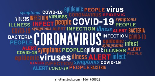 Coronavirus disease epidemic illness word tag cloud vector
