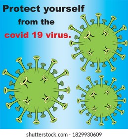 Coronavirus disease named COVID-19, dangerous virus vector illustration.