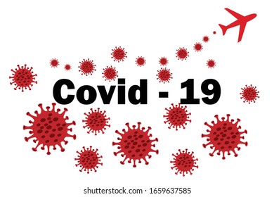  Coronavirus disease named COVID-19 on white background.