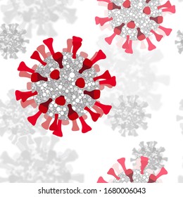 Coronavirus disease outbreak seamless vector pattern