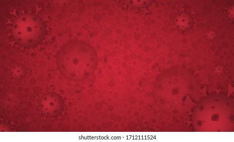 Coronavirus disease red abstract background. Vector background for information about COVID-19.