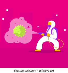 Desinfección de coronavirus concepto vectorial de ilustración plana