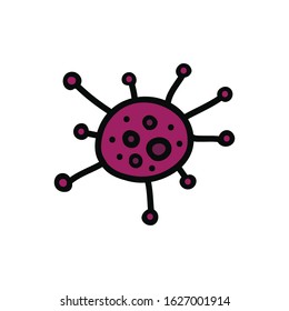 coronavirus doodle icon, vector illustration