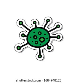 Coronavirus-Doodle-Symbol, Vektorillustration