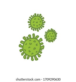 Coronavirus-Doodle-Symbol, Vektorillustration