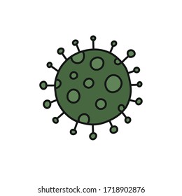 icono del doodle coronavirus, ilustración vectorial