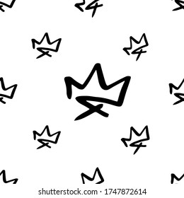 El doodle de Coronavirus no tiene fisuras con la corona. Ilustración vectorial de Coronavirus en el estilo de dibujo del graffiti.