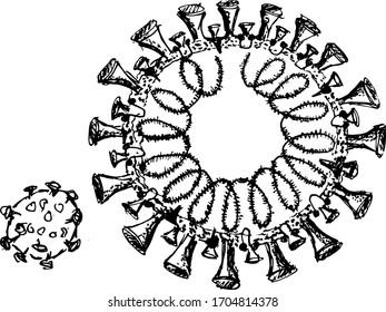 Coronavirus - Doodle, Vektorillustration
